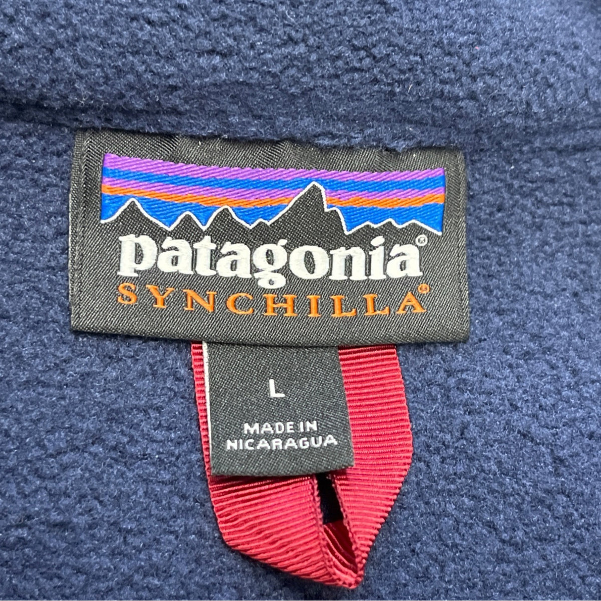 Patagonia Mens Navy Blue Fleece Full-Zip Jacket Polartec Trim-Fit Sz L