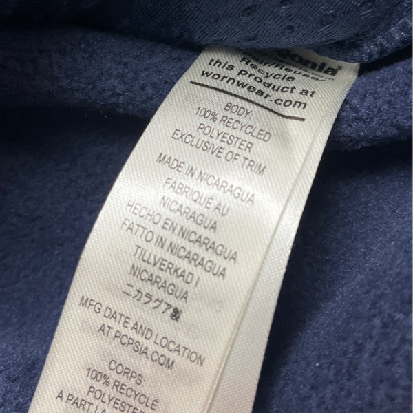 Patagonia Mens Navy Blue Fleece Full-Zip Jacket Polartec Trim-Fit Sz L