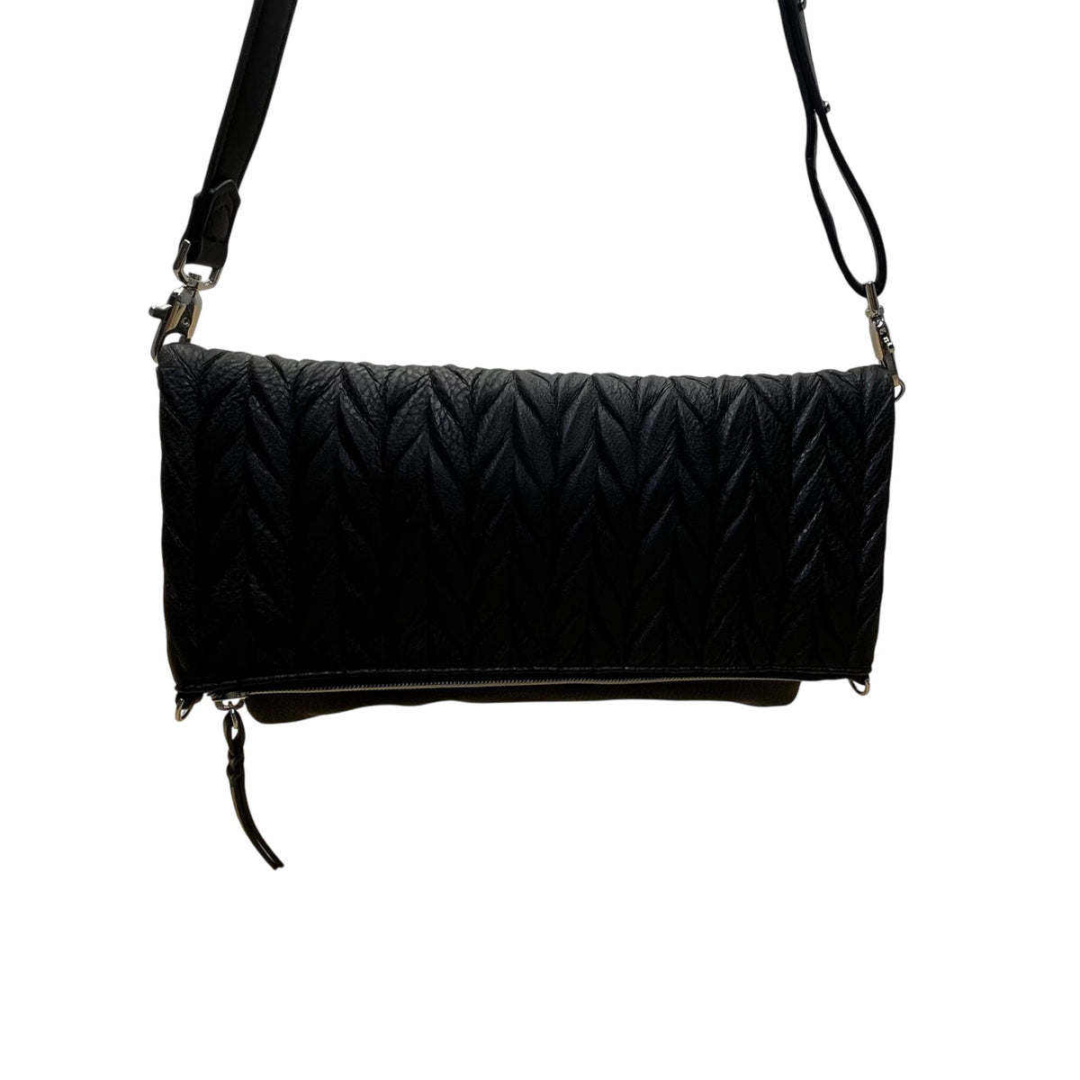 Stella & Dot Women’s Quilted Black Leather Waverly Petite Crossbody Bag