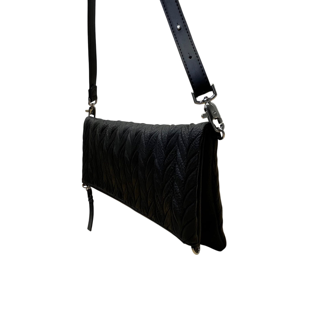 Stella & Dot Women’s Quilted Black Leather Waverly Petite Crossbody Bag