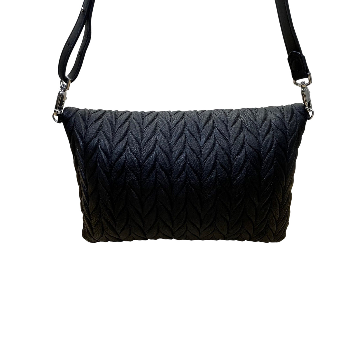Stella & Dot Women’s Quilted Black Leather Waverly Petite Crossbody Bag