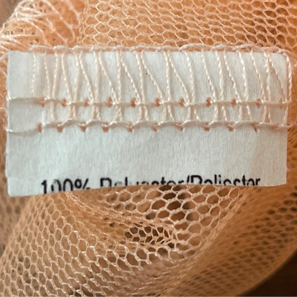 Julia Sheer Ruffled Peach Mesh Wrap Sweater For Women Size S