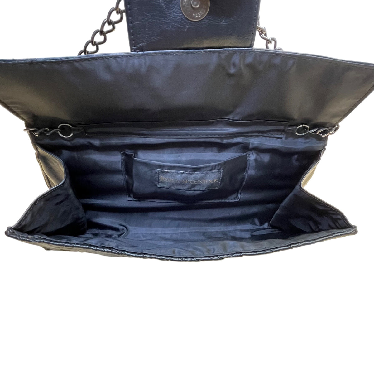 Jessica McClintock Women’s Black Textured Design Chain Strap Evening Clutch Bag
