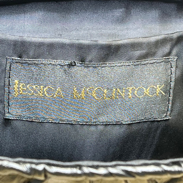 Jessica McClintock Women’s Black Textured Design Chain Strap Evening Clutch Bag