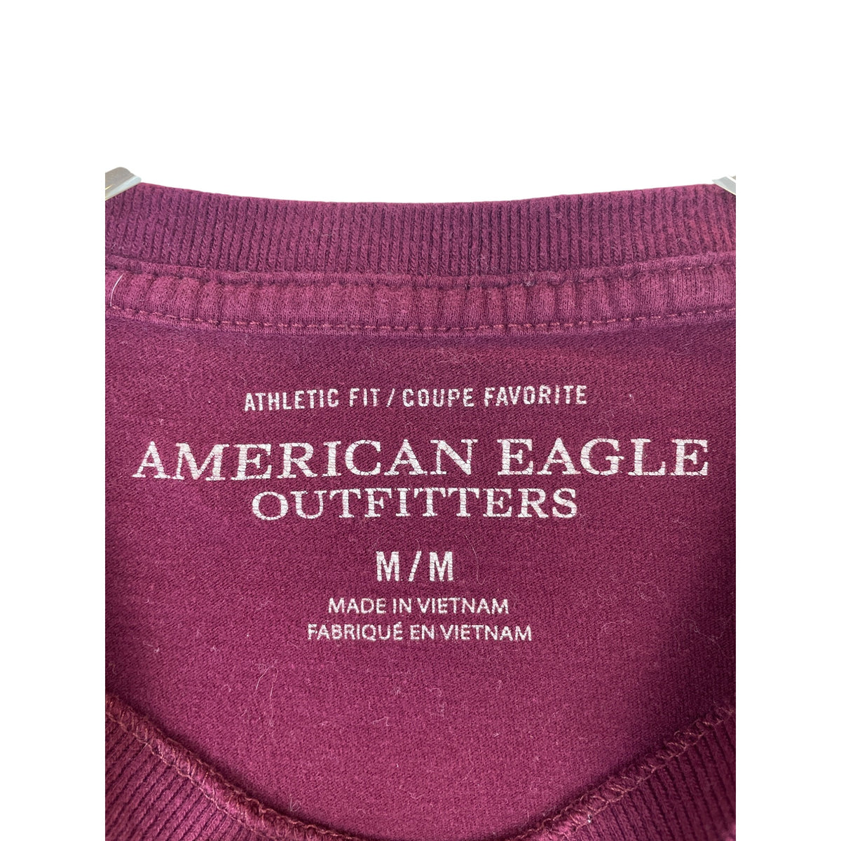 American Eagle Mens Maroon Cotton Graphic Athletic Fit T-Shirt New York Logo Size M