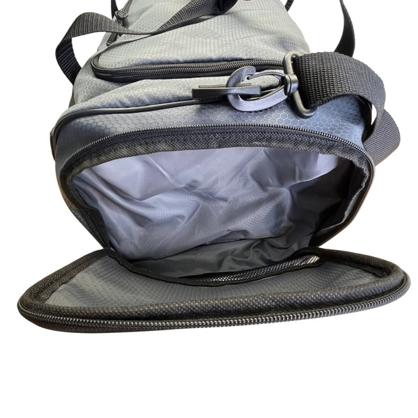 Adidas Gray & Black Signature Logo & Crossbody Strap Defender Duffel Bag Size L