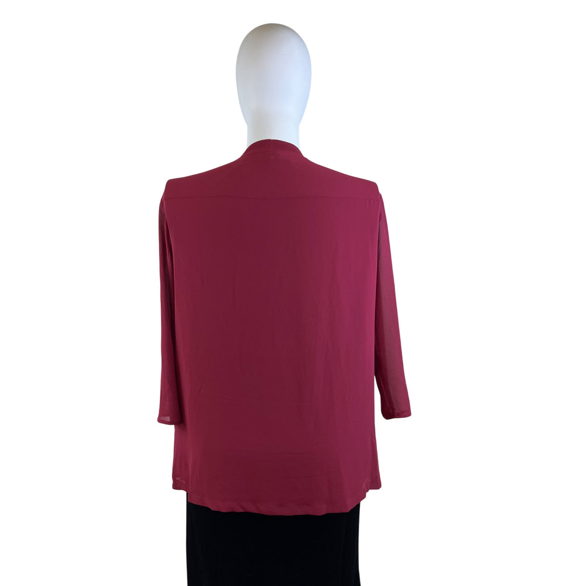 Michael Kors Women’s Maroon Surplice Blouse Size XL Elegant 3/4 Sleeve - New