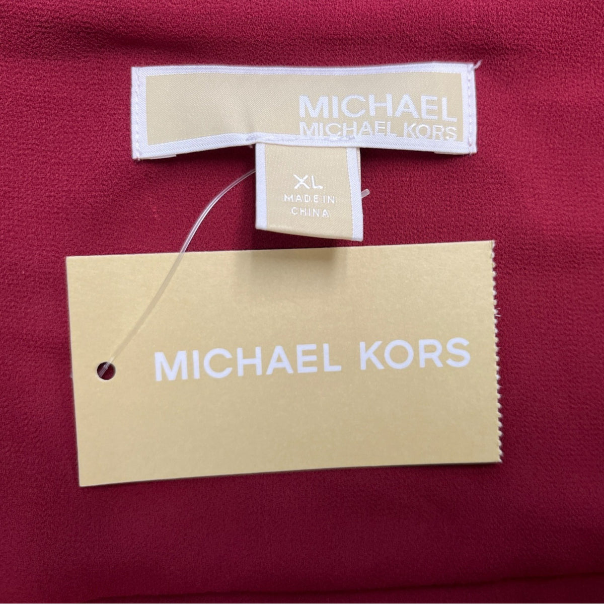 Michael Kors Women’s Maroon Surplice Blouse Size XL Elegant 3/4 Sleeve - New