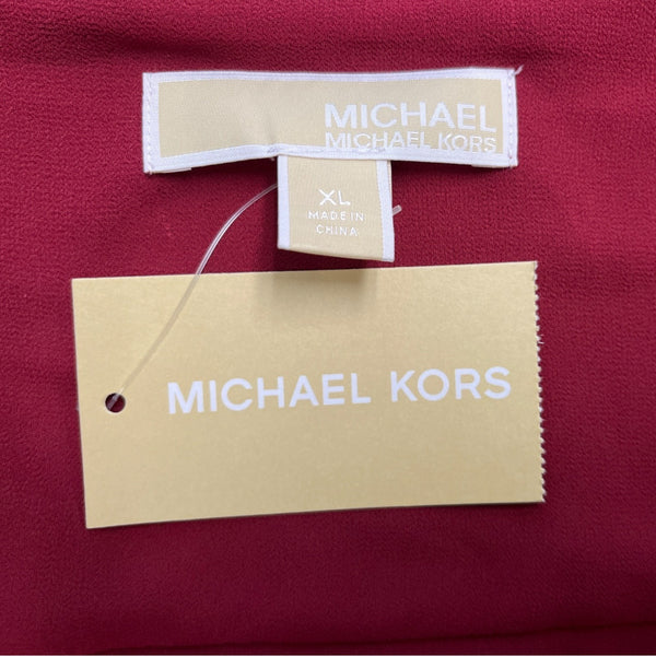 Michael Kors Women’s Maroon Surplice Blouse Size XL Elegant 3/4 Sleeve - New