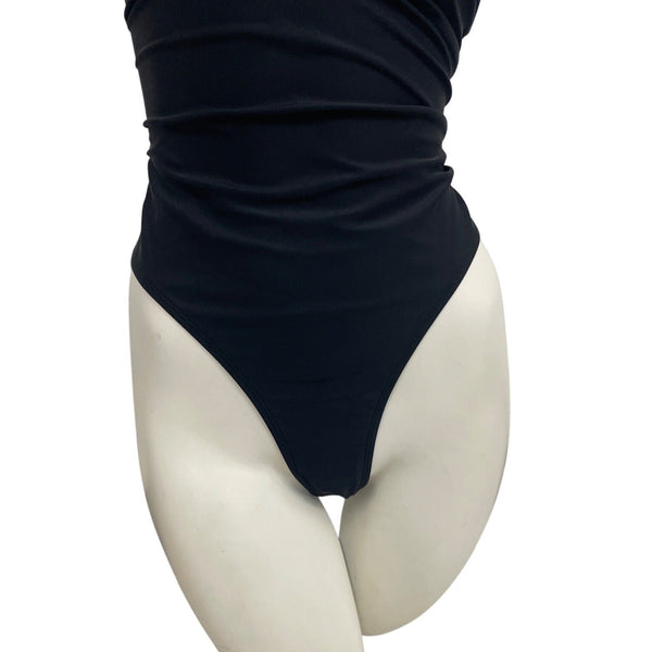Cupshe Womens Black Ruffle Strap V-Neck One-Piece Swimsuit Size M- New