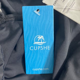 Cupshe Womens Black Ruffle Strap V-Neck One-Piece Swimsuit Size M- New