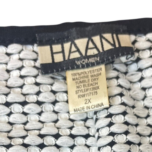 Haani Polka Dot Sleeveless Belted A-Line Womens Dress Black & White Sz 2X