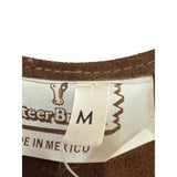 Steer Brand Brown Suede Fringe Vest Medium Western Style Made In Mexico