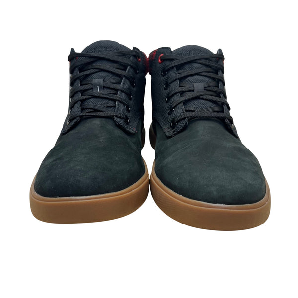Timberland Men’s Black/Red Nubuck With Plaid Collar High-Top Sneakers Size 9