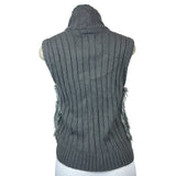 Justice Youth Girl's Grey Faux Fur Lining Size Vest Sz 16- NWT