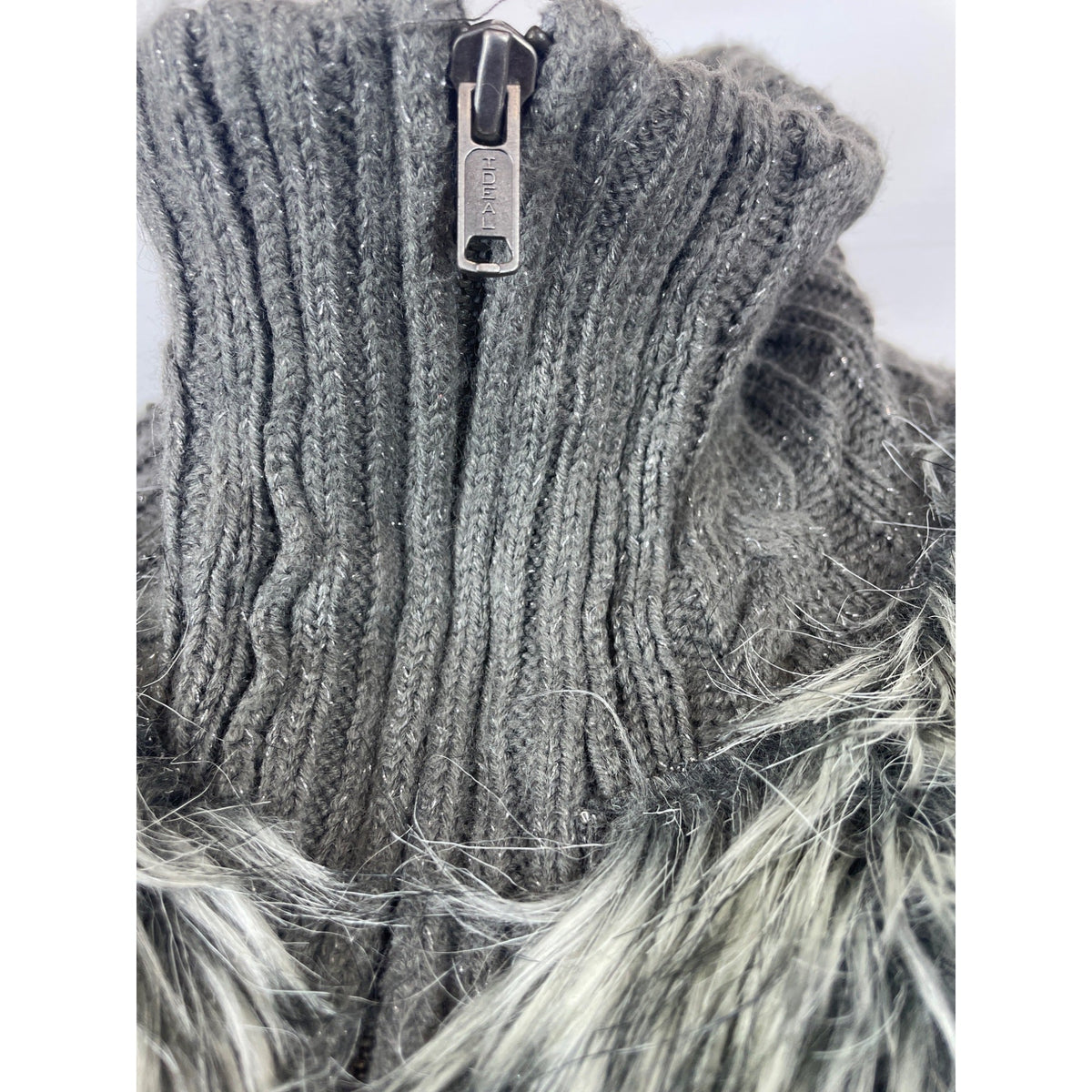 Justice Youth Girl's Grey Faux Fur Lining Size Vest Sz 16- NWT
