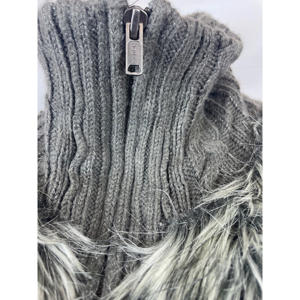 Justice Youth Girl's Grey Faux Fur Lining Size Vest Sz 16- NWT