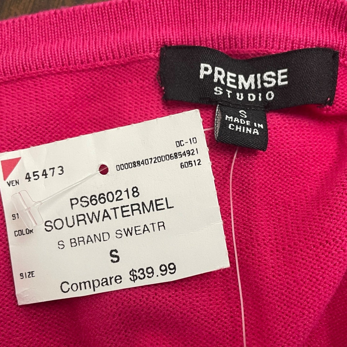 Premise Studio Womens Sourwatermel Pink Knit Cardigan Sweater Sz S - New
