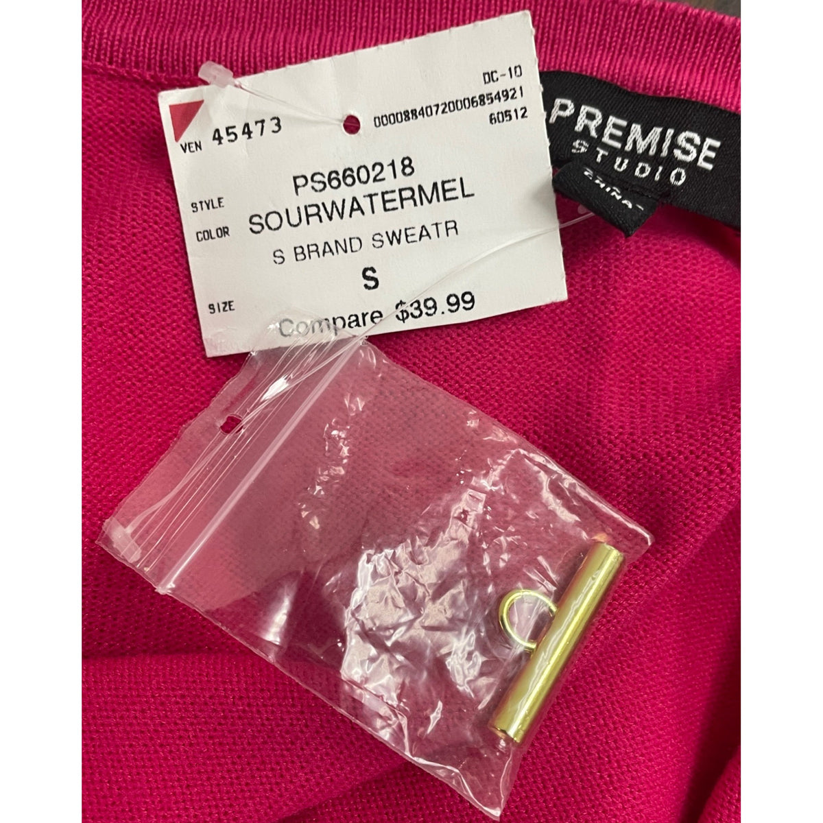 Premise Studio Womens Sourwatermel Pink Knit Cardigan Sweater Sz S - New