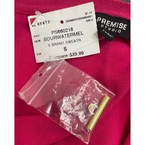 Premise Studio Womens Sourwatermel Pink Knit Cardigan Sweater Sz S - New