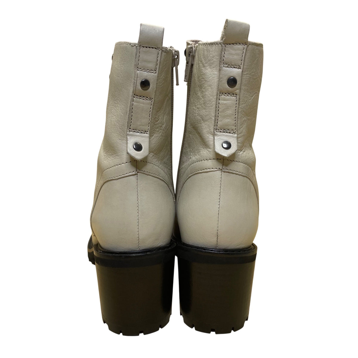 Seychelles Women’s Irresitible Off White Leather Side Zip Up Ankle Boots Sz 7.5