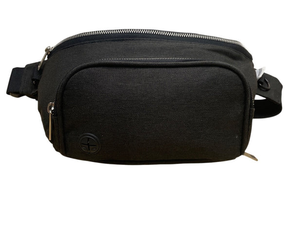 Suessie Black Diaper Bag With Waterproof Changing Pad Fanny Pack Size M