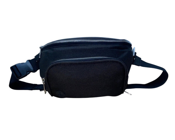 Suessie Black Diaper Bag With Waterproof Changing Pad Fanny Pack Size M