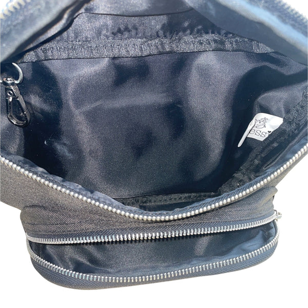 Suessie Black Diaper Bag With Waterproof Changing Pad Fanny Pack Size M