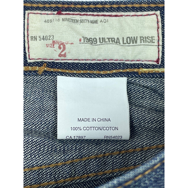 1969 Authentic Blue Denim Men's Ultra Low Rise  Boot Cut Jeans Sz 2 New