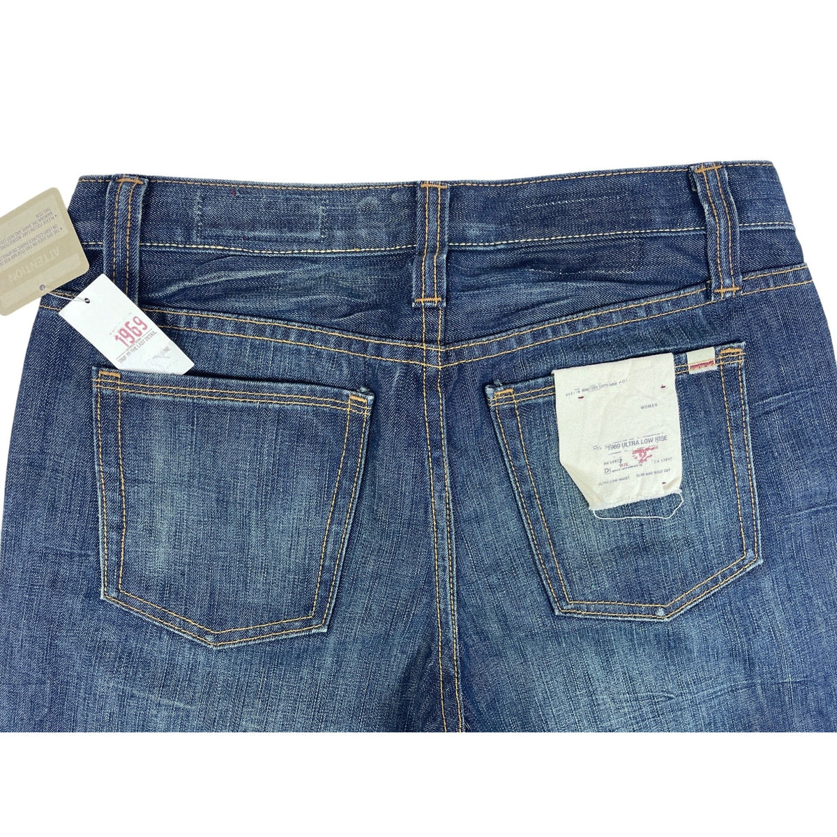 1969 Authentic Blue Denim Men's Ultra Low Rise  Boot Cut Jeans Sz 2 New