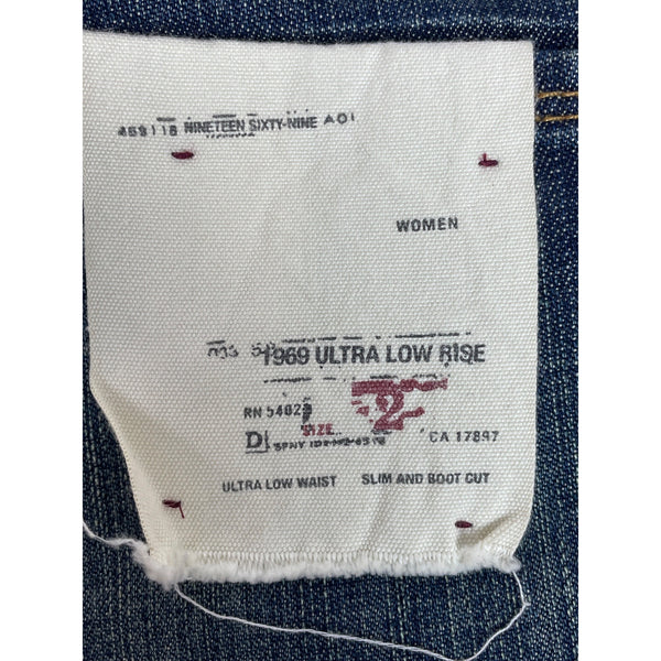 1969 Authentic Blue Denim Men's Ultra Low Rise  Boot Cut Jeans Sz 2 New