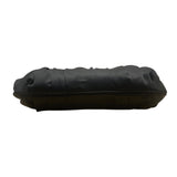 Lulu Townsend Black Satin With Rhinestone Clasp & Chain Strap Evening Clutch