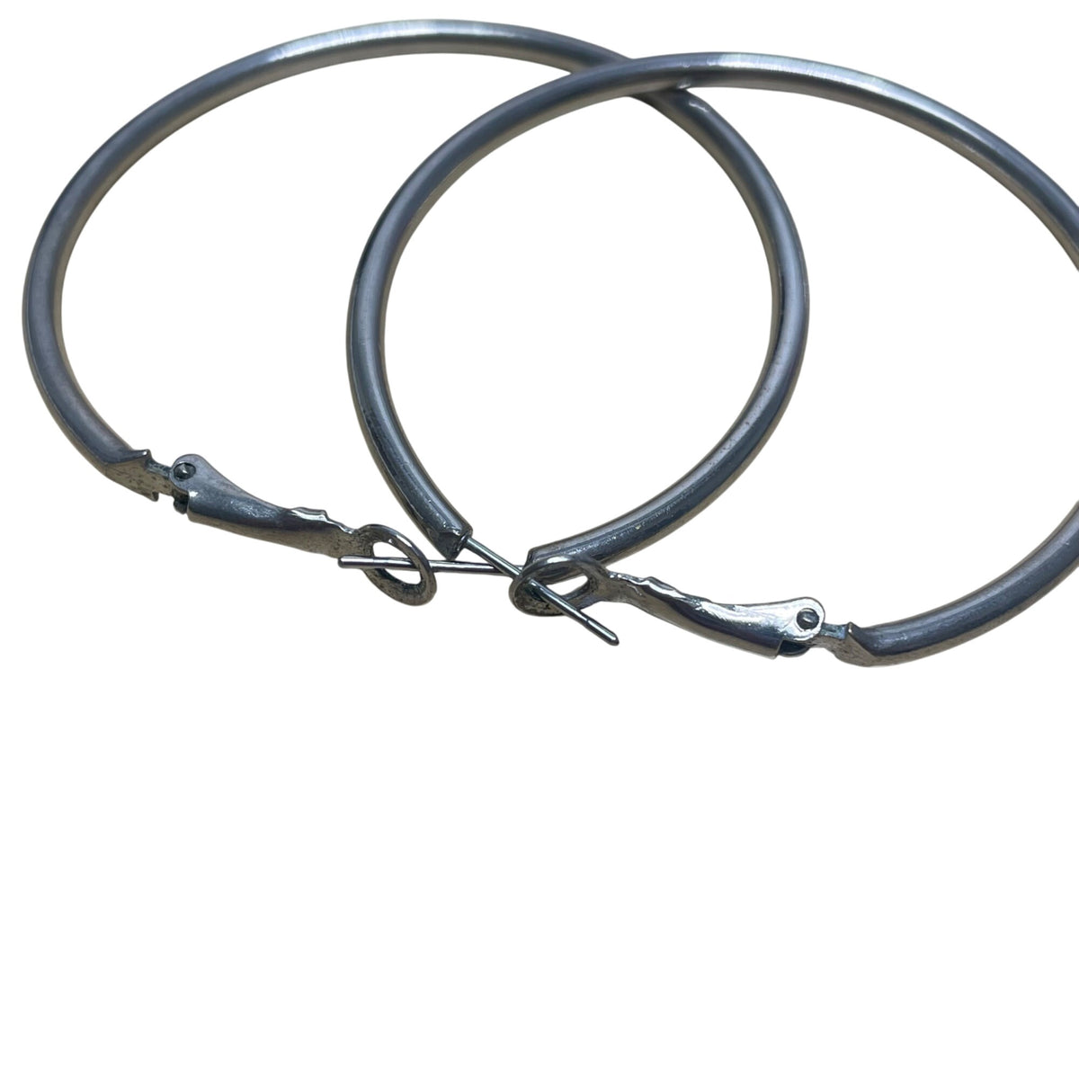 Silver-Toned Womens Large Hoop Earrings Lightweight Hypoallergenic Metal Jewelry