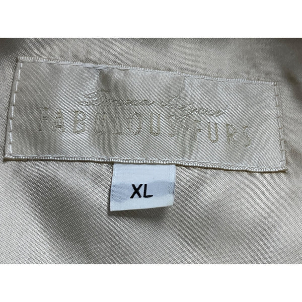 Fabulous Furs Women’s Faux Fur Vest Brown White Longline Acrylic Size XL