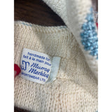 Vintage Murray Merkley Canadian Pure Wool Knit Headband Red & Blue Geometric