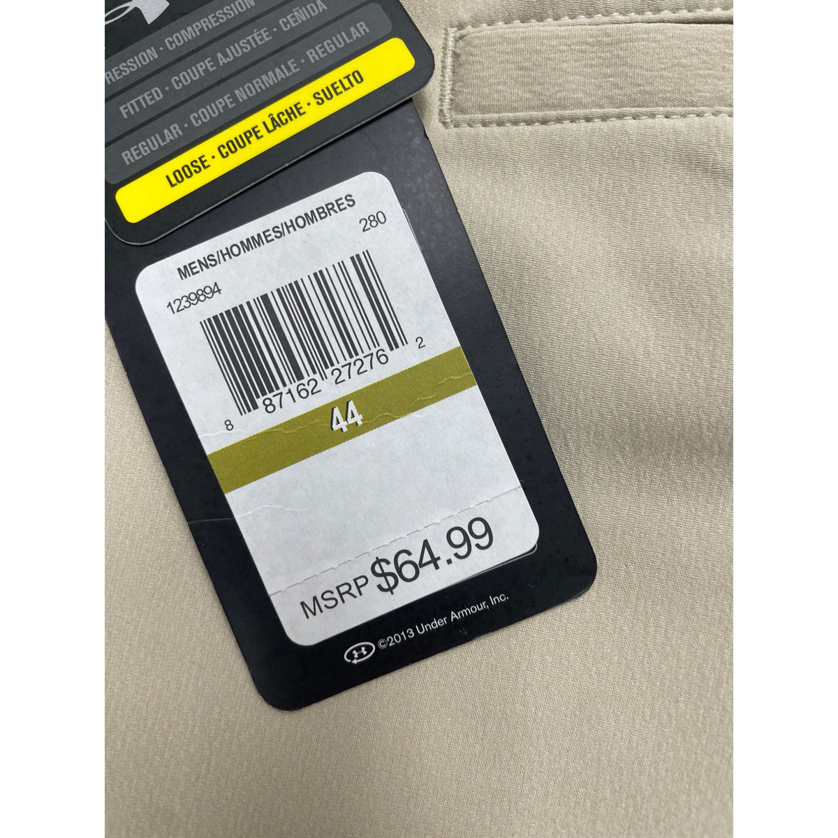 Under Armour Mens Beige Flat Front Golf Pants Lightweight Size 44 - New