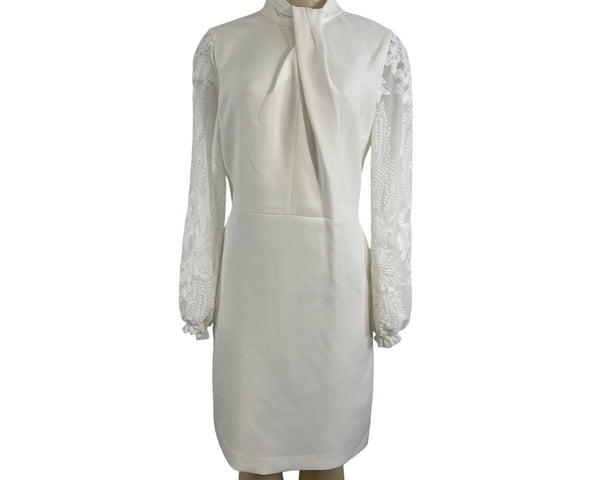 Elie Tahari Women's White Sheath Long Sleeve Zip Up Dress Sz 6 - NWT