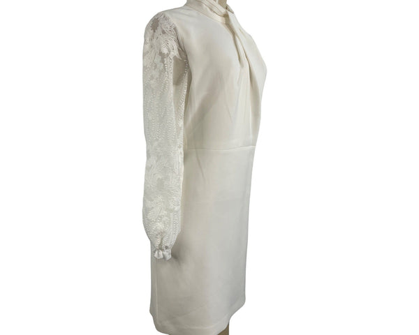 Elie Tahari Women's White Sheath Long Sleeve Zip Up Dress Sz 6 - NWT