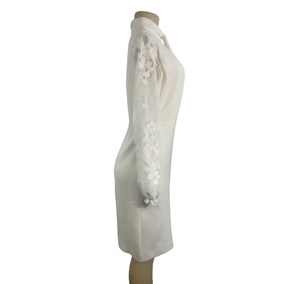 Elie Tahari Women's White Sheath Long Sleeve Zip Up Dress Sz 6 - NWT