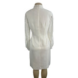Elie Tahari Women's White Sheath Long Sleeve Zip Up Dress Sz 6 - NWT