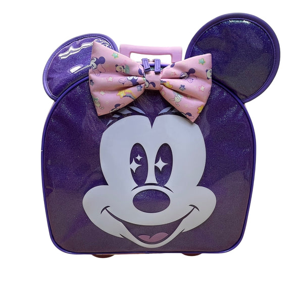 Disney Kids Purple & Pink Sparkling Minnie Mouse Rolling Luggage Size M