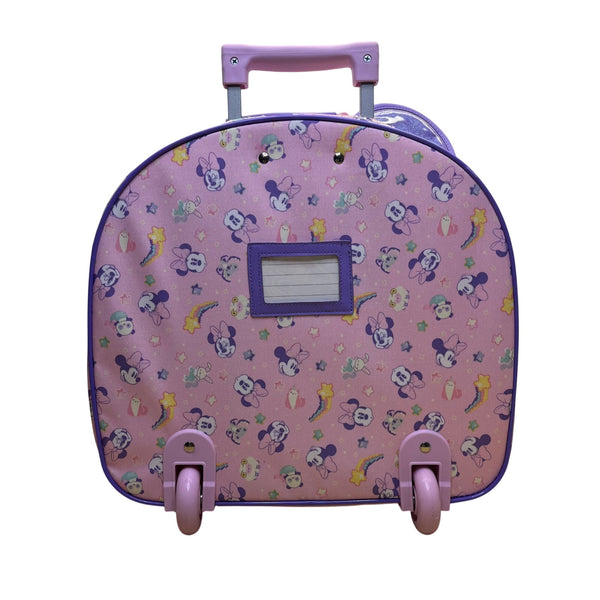 Disney Kids Purple & Pink Sparkling Minnie Mouse Rolling Luggage Size M