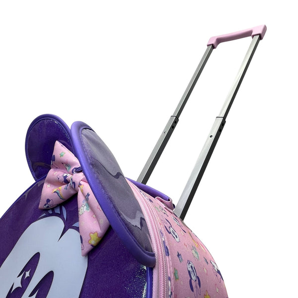Disney Kids Purple & Pink Sparkling Minnie Mouse Rolling Luggage Size M