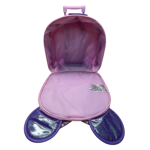 Disney Kids Purple & Pink Sparkling Minnie Mouse Rolling Luggage Size M