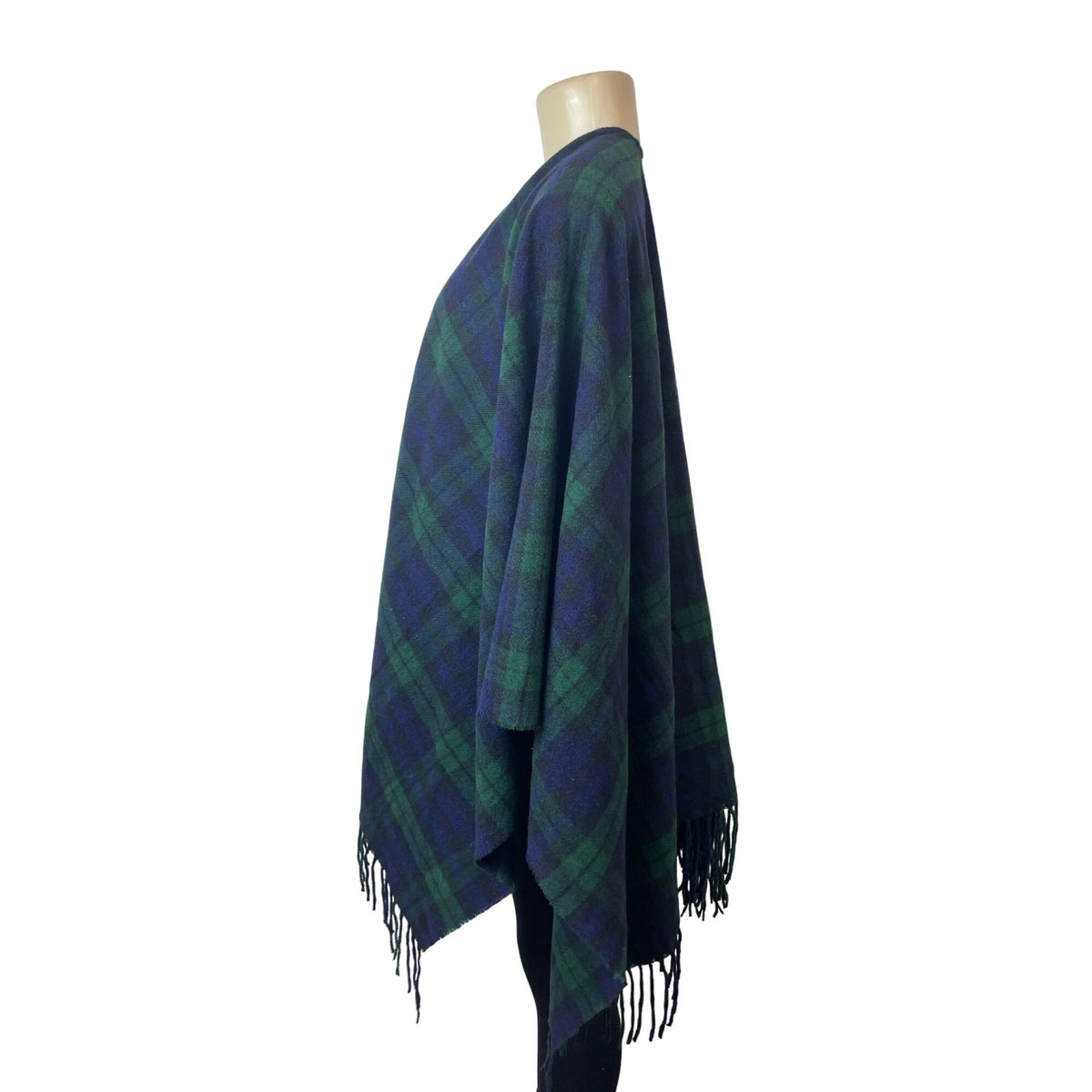 Unisex One Size D&Y Green and Blue plaid  Shawls New