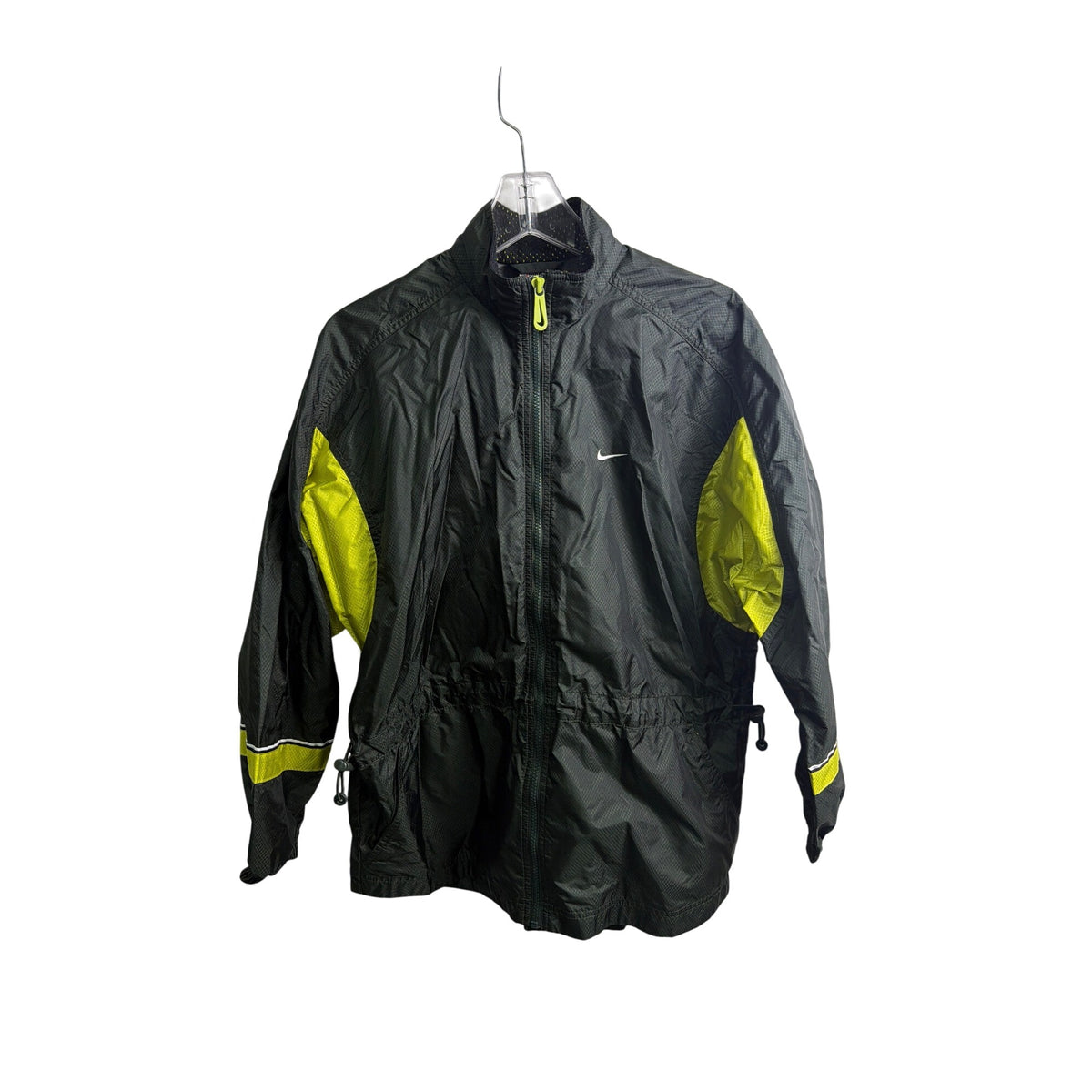 Nike Mens Black & Yellow Nylon Windbreaker Jacket Size Small Outdoor Reflective Nike Mens Black & Yellow Nylon Windbreaker Jacket Size Small Outdoor Reflective