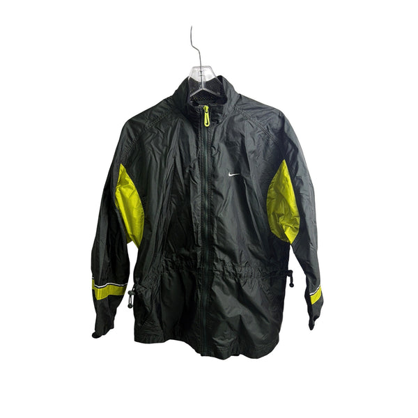 Nike Mens Black & Yellow Nylon Windbreaker Jacket Size Small Outdoor Reflective Nike Mens Black & Yellow Nylon Windbreaker Jacket Size Small Outdoor Reflective