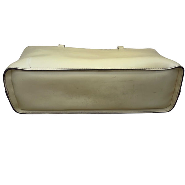 Lamarthe Women’s Yellow Embroidered Leather Flower Charm Shoulder Tote Bag