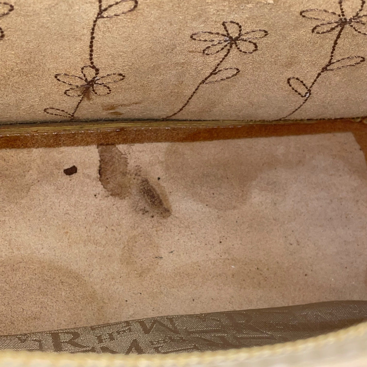 Lamarthe Women’s Yellow Embroidered Leather Flower Charm Shoulder Tote Bag