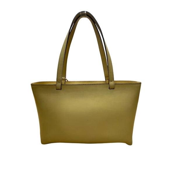 Lamarthe Women’s Yellow Embroidered Leather Flower Charm Shoulder Tote Bag